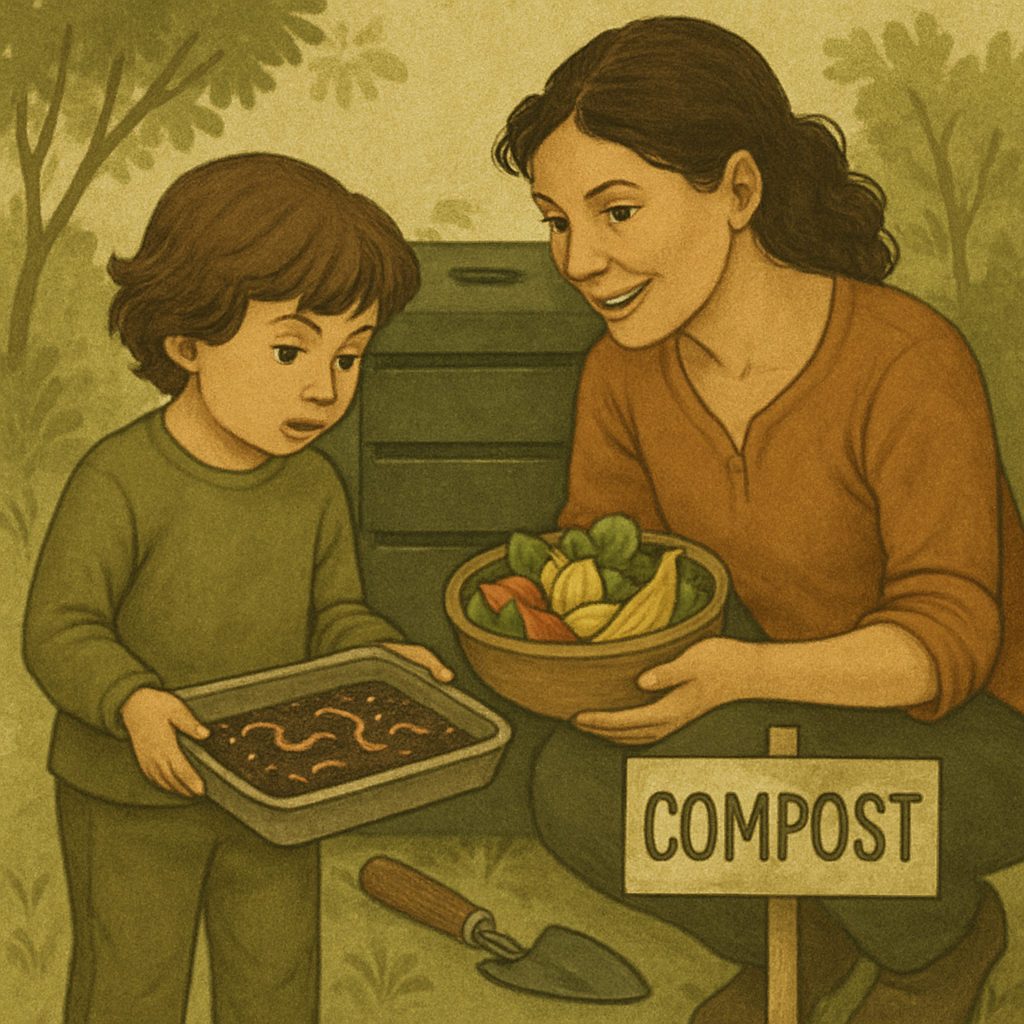 Mother And Child Gardening Compost paint by numbers