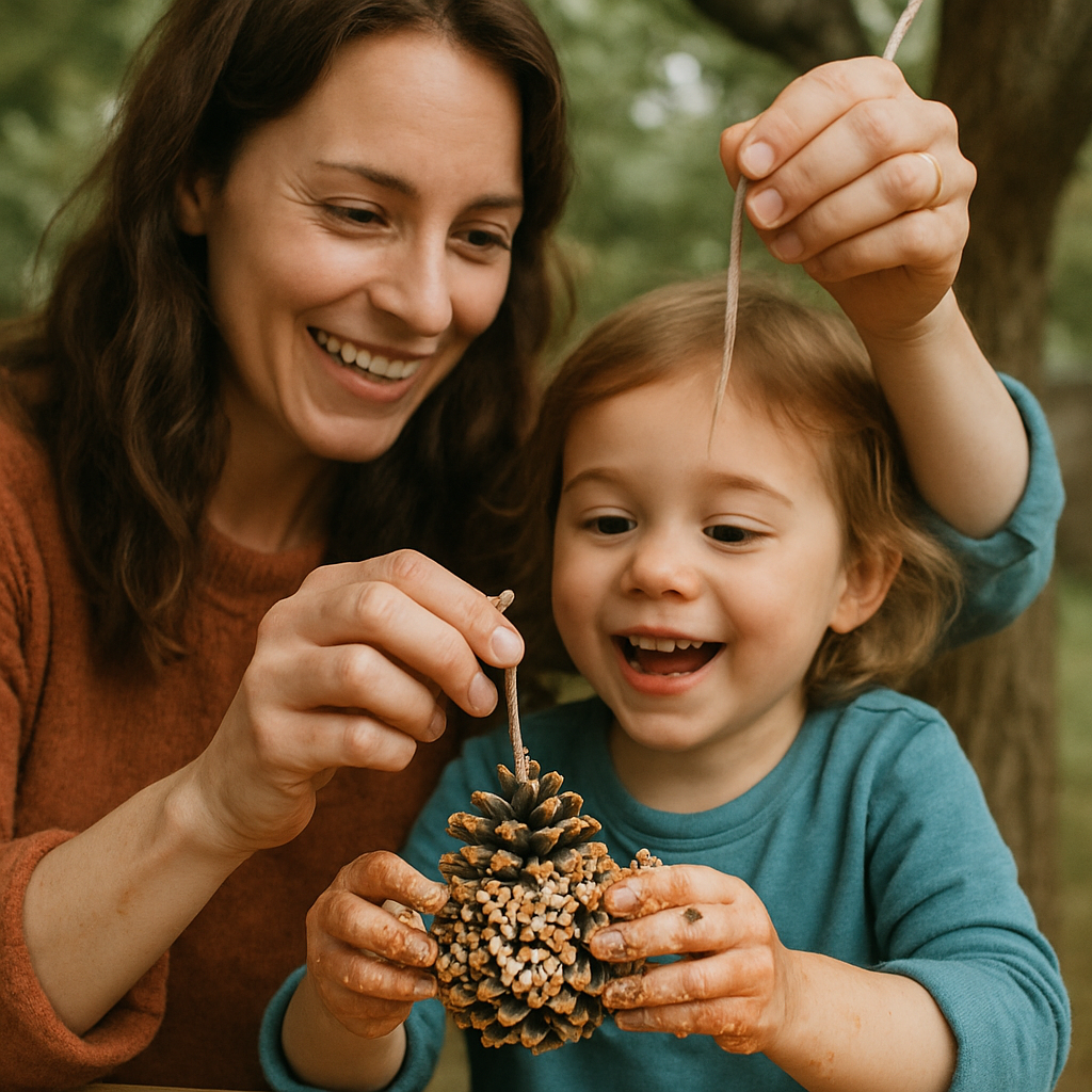 Mother And Child DIY Bird Feeder Paint by numbers art