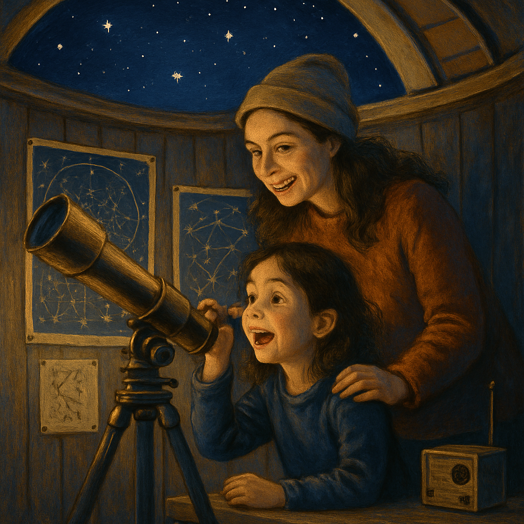 Mother And Child Backyard Observatory Paint by numbers kits