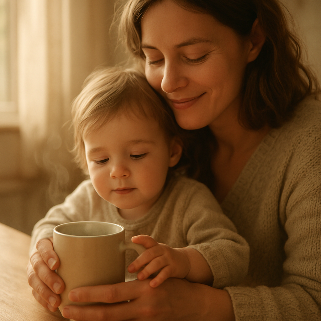 Morning Coffee And Tiny Fingers paint by number