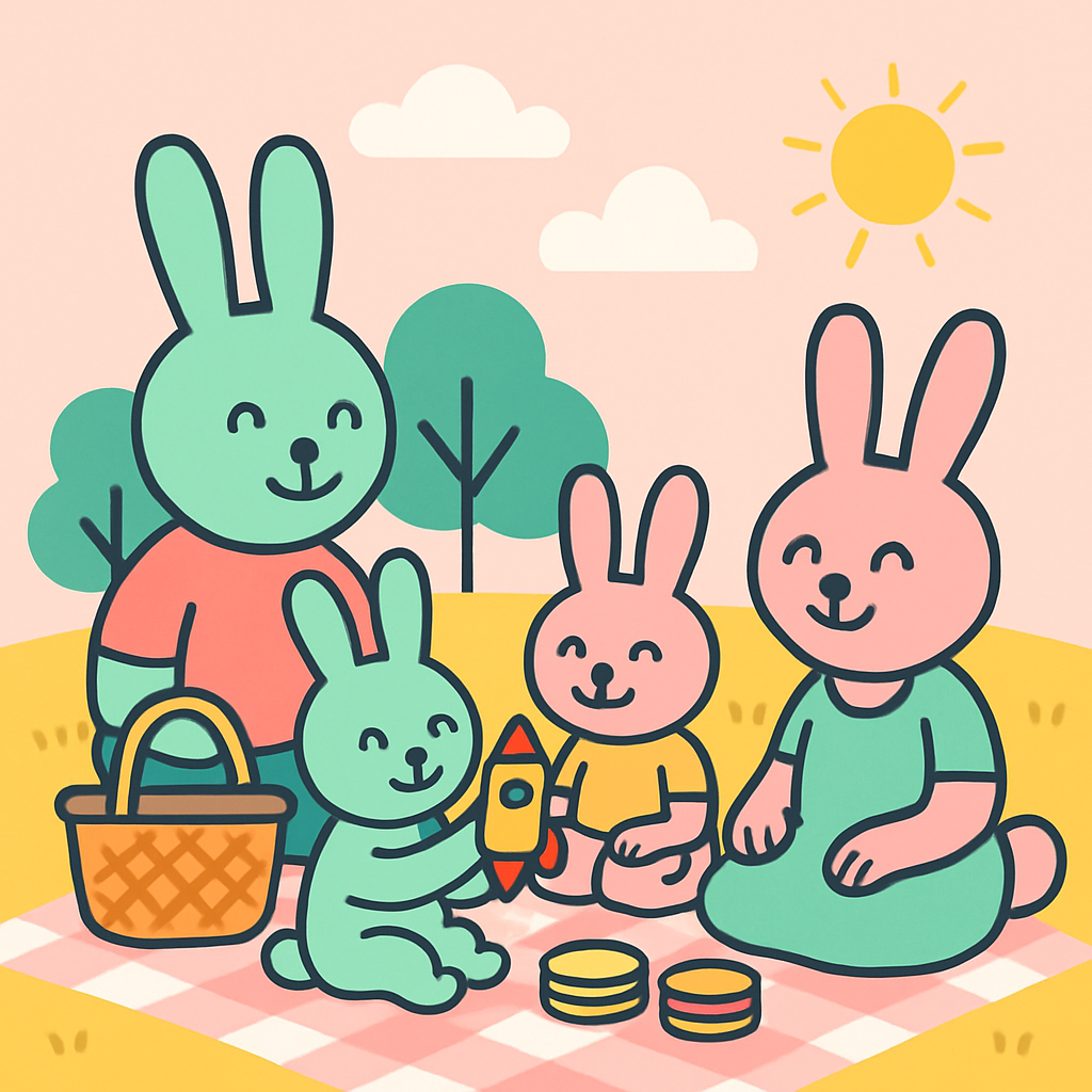 Rocket Rabbit Picnic paint by number