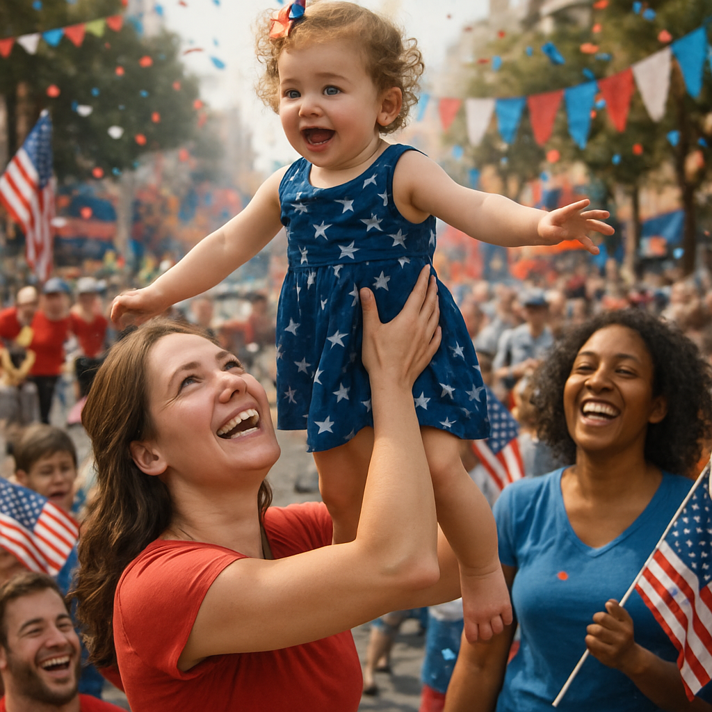 Mother Shielding Child During Parade painting number kit