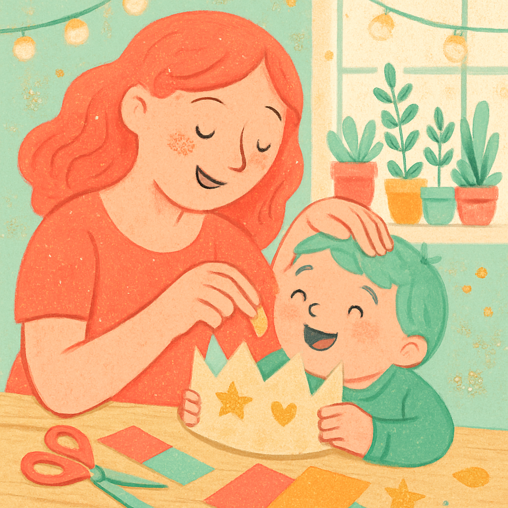 Crafting A Paper Crown Together Painting by numbers kit