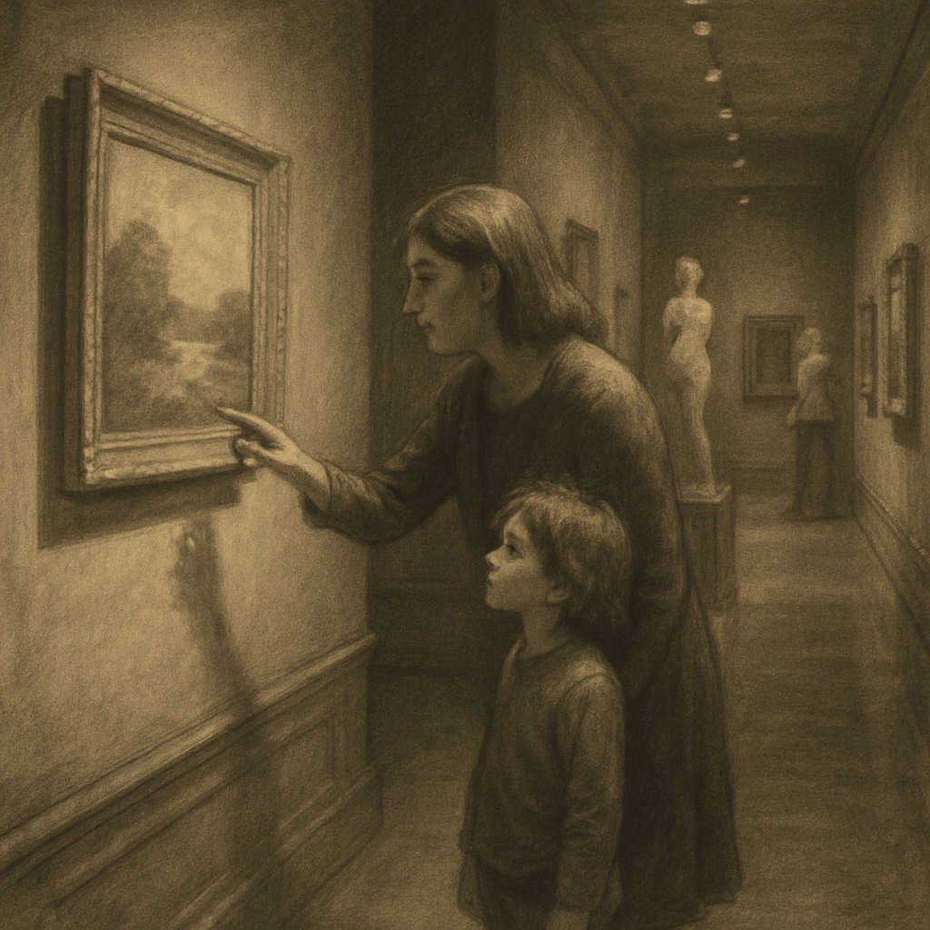 Quiet Museum Walk Together Number painting