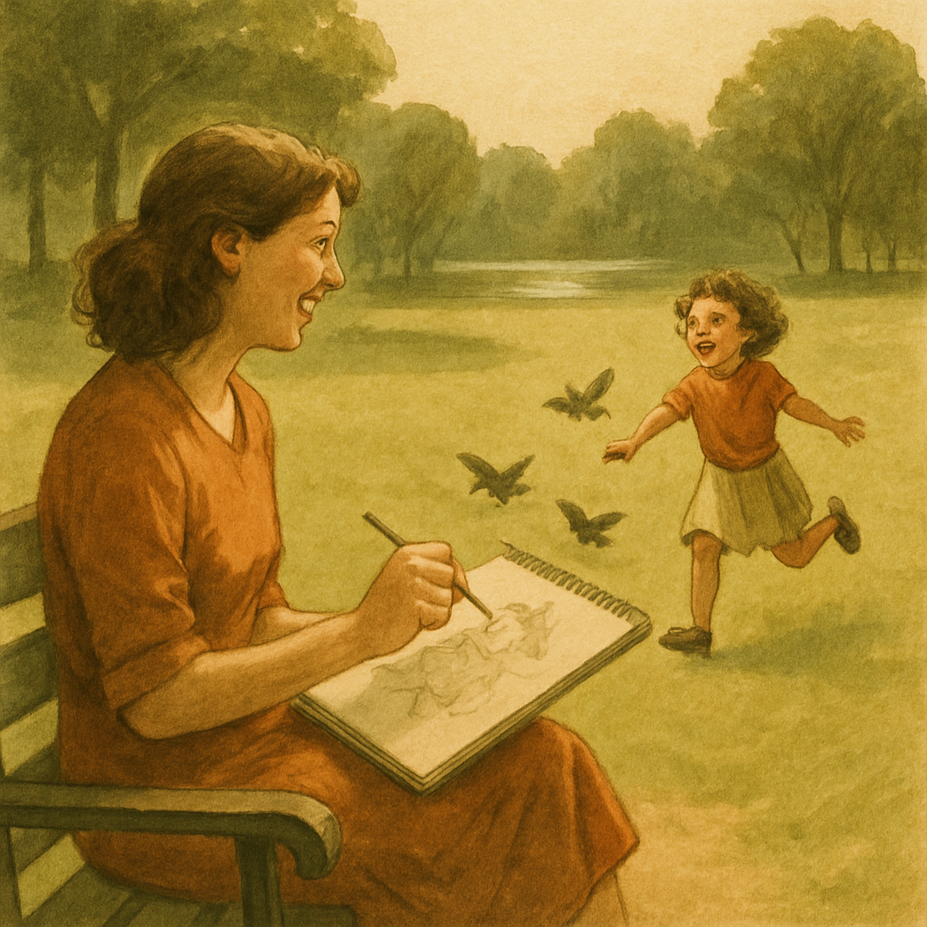 Park Bench Sketching Together Painting by numbers kit