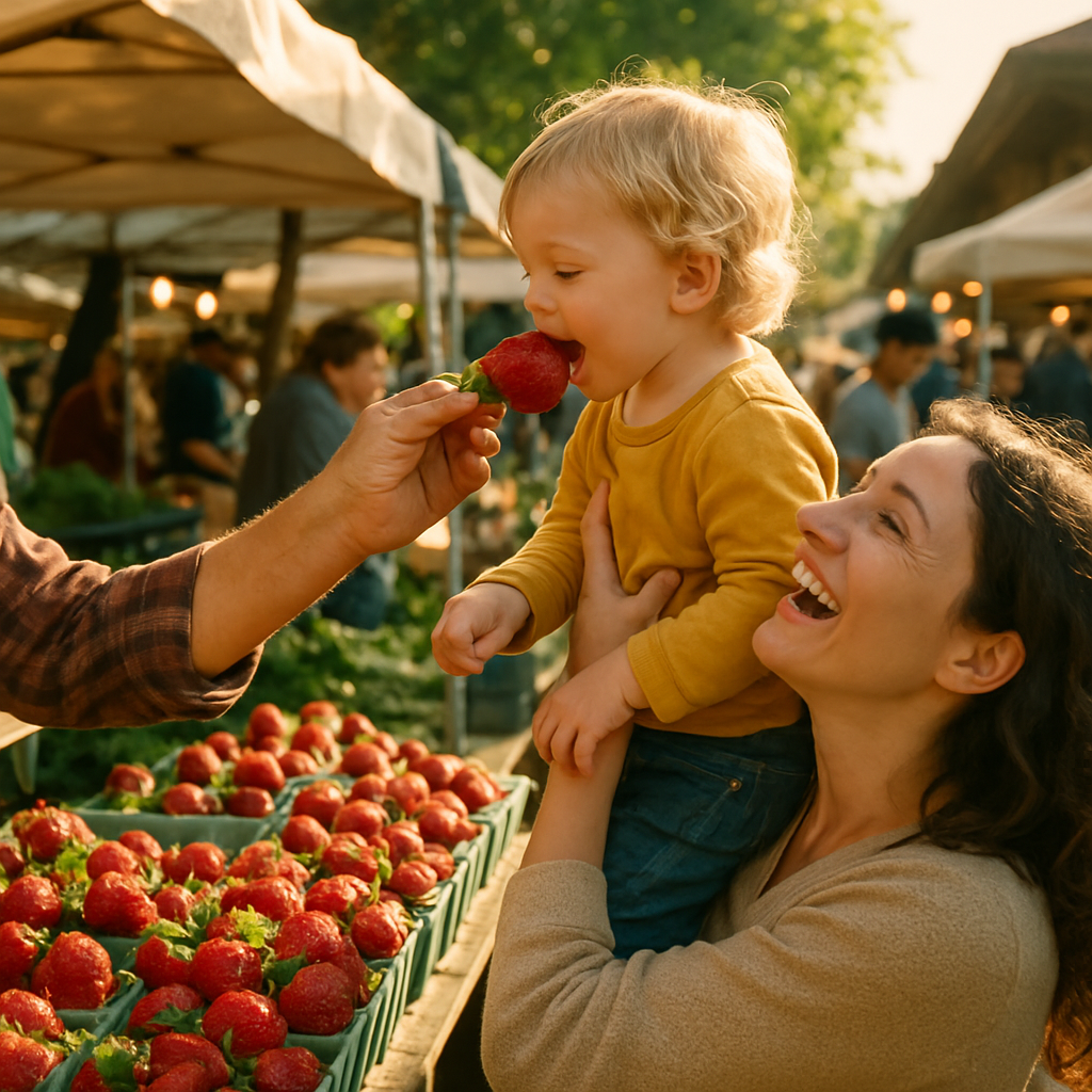 Sunrise Market Strawberry Tasting Numbered painting kits