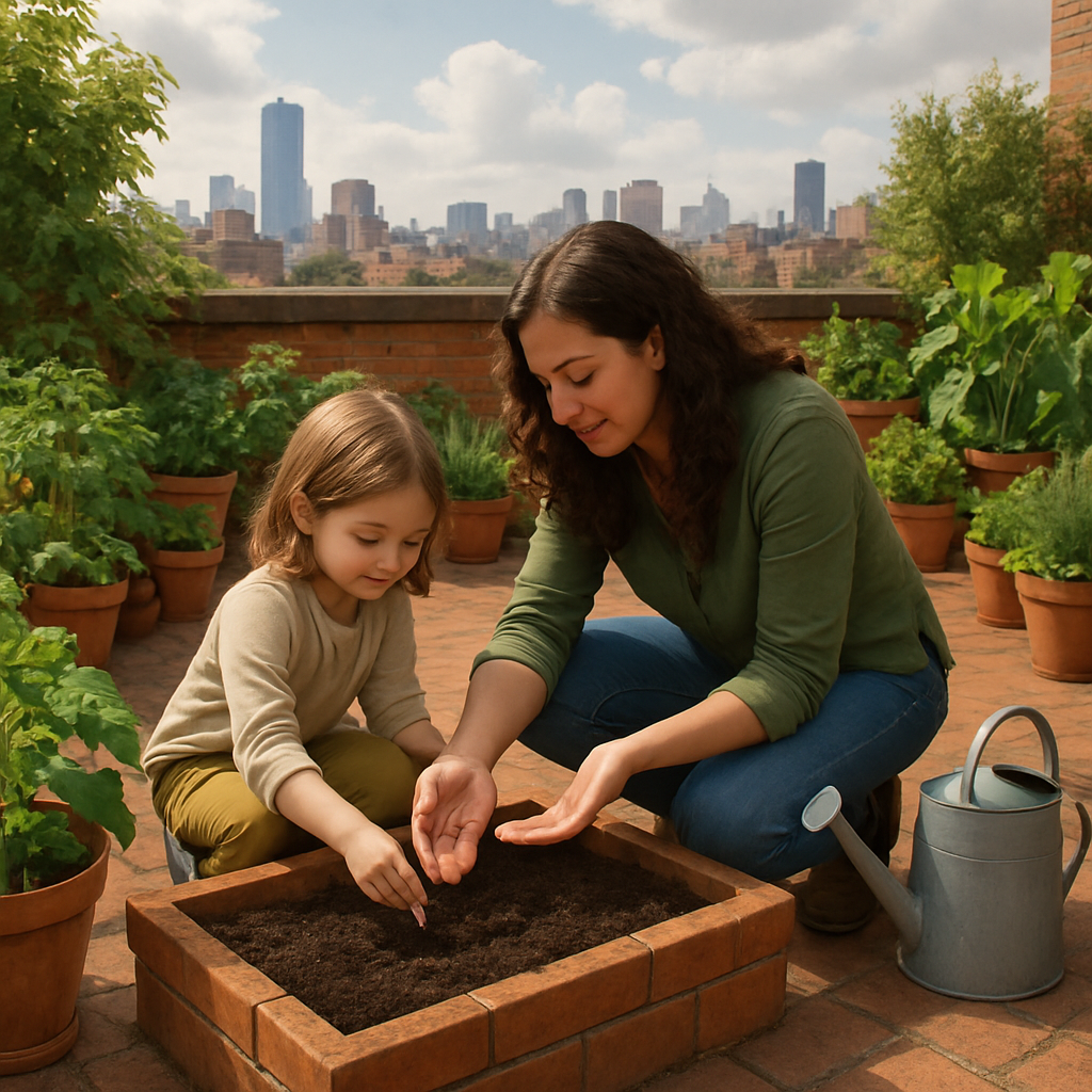 City Rooftop Garden Planting DIY paint by numbers