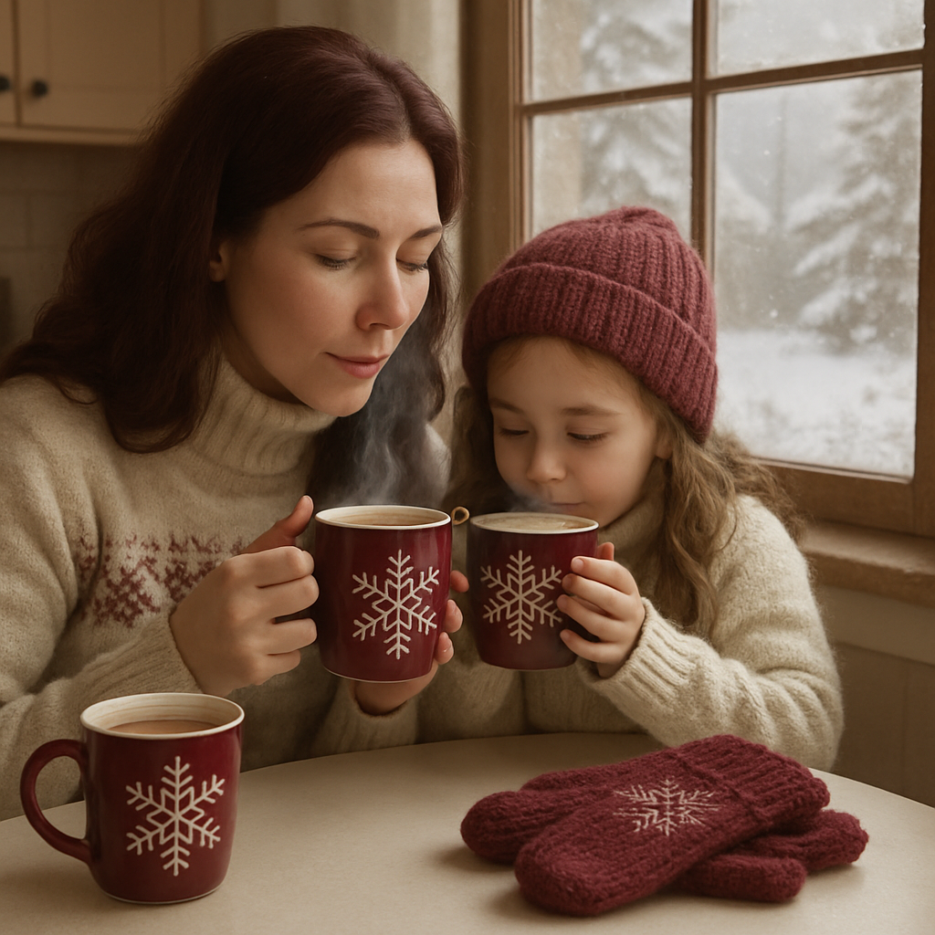 Snowy Window Hot Chocolate Break Paint by numbers art