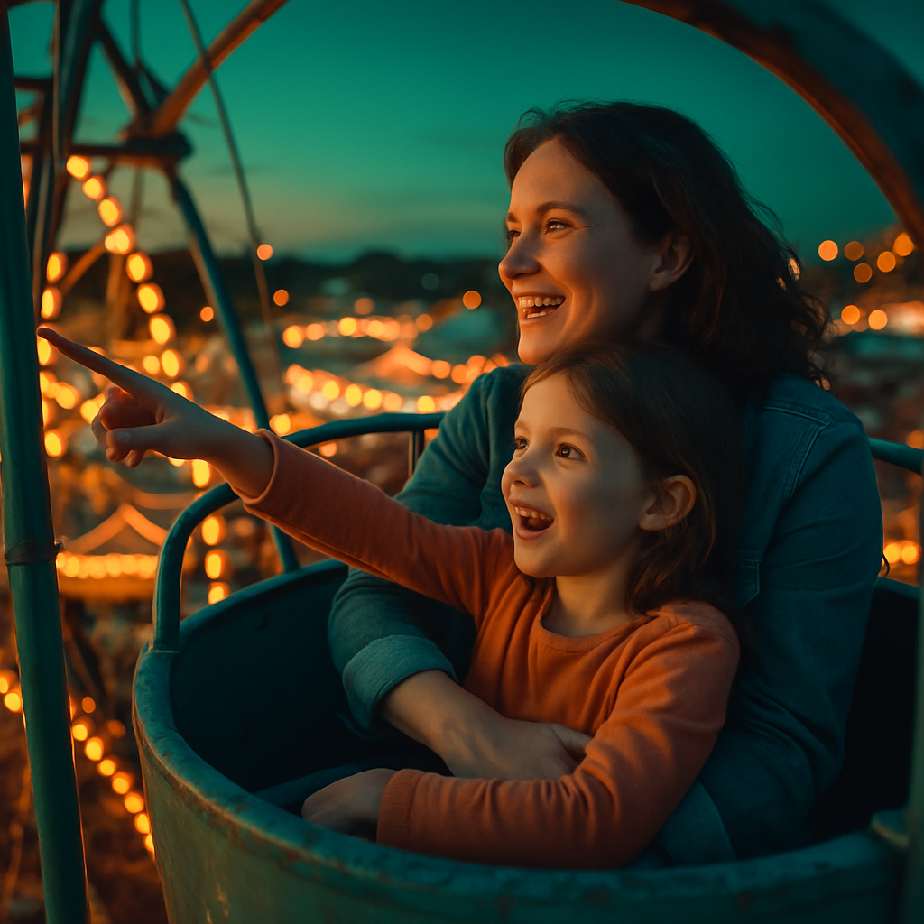 Amusement Park Ferris Wheel View paint by number