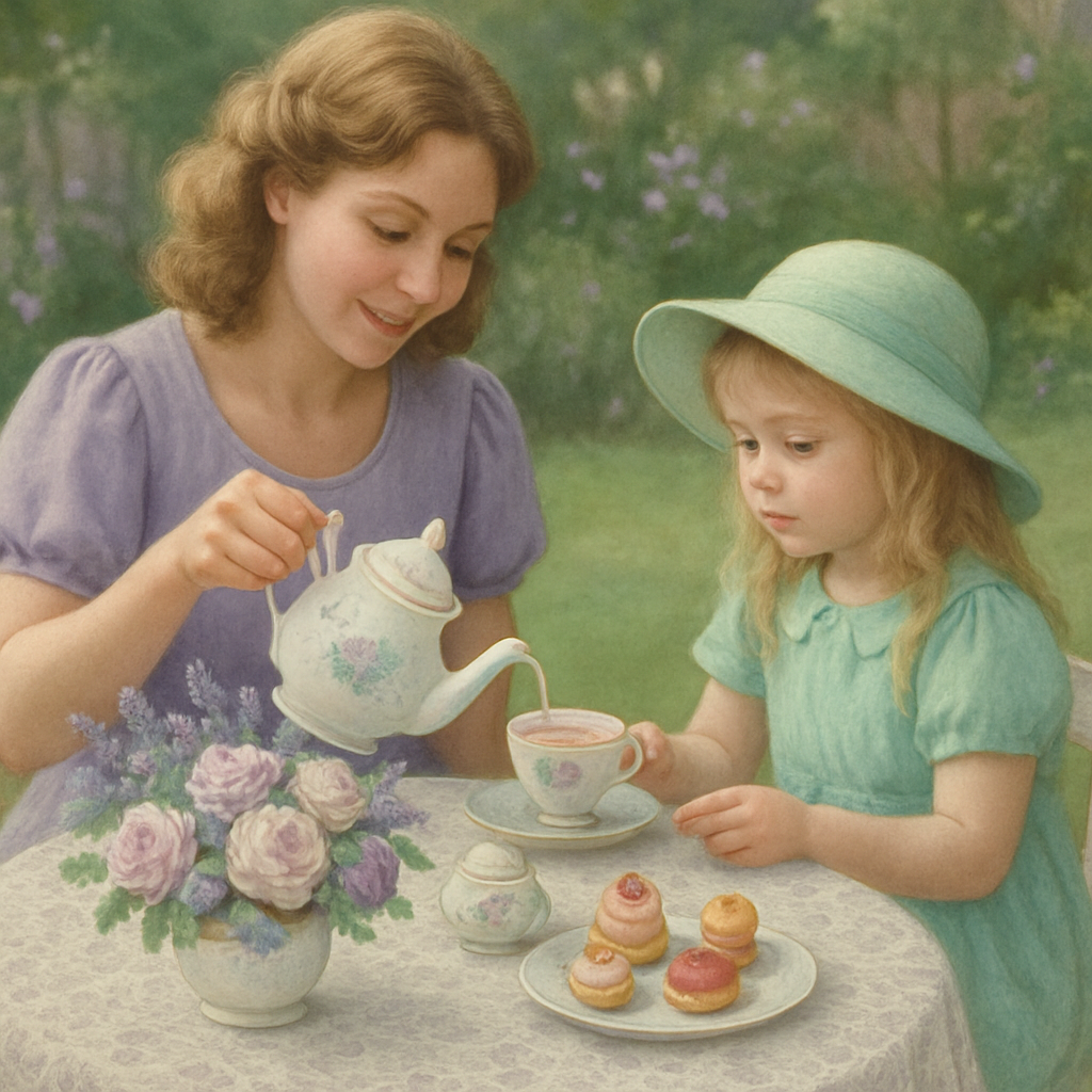 Garden Tea Party Etiquette Numbered painting kits