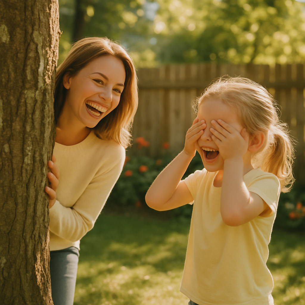 Hide And Seek Backyard Giggle Number painting