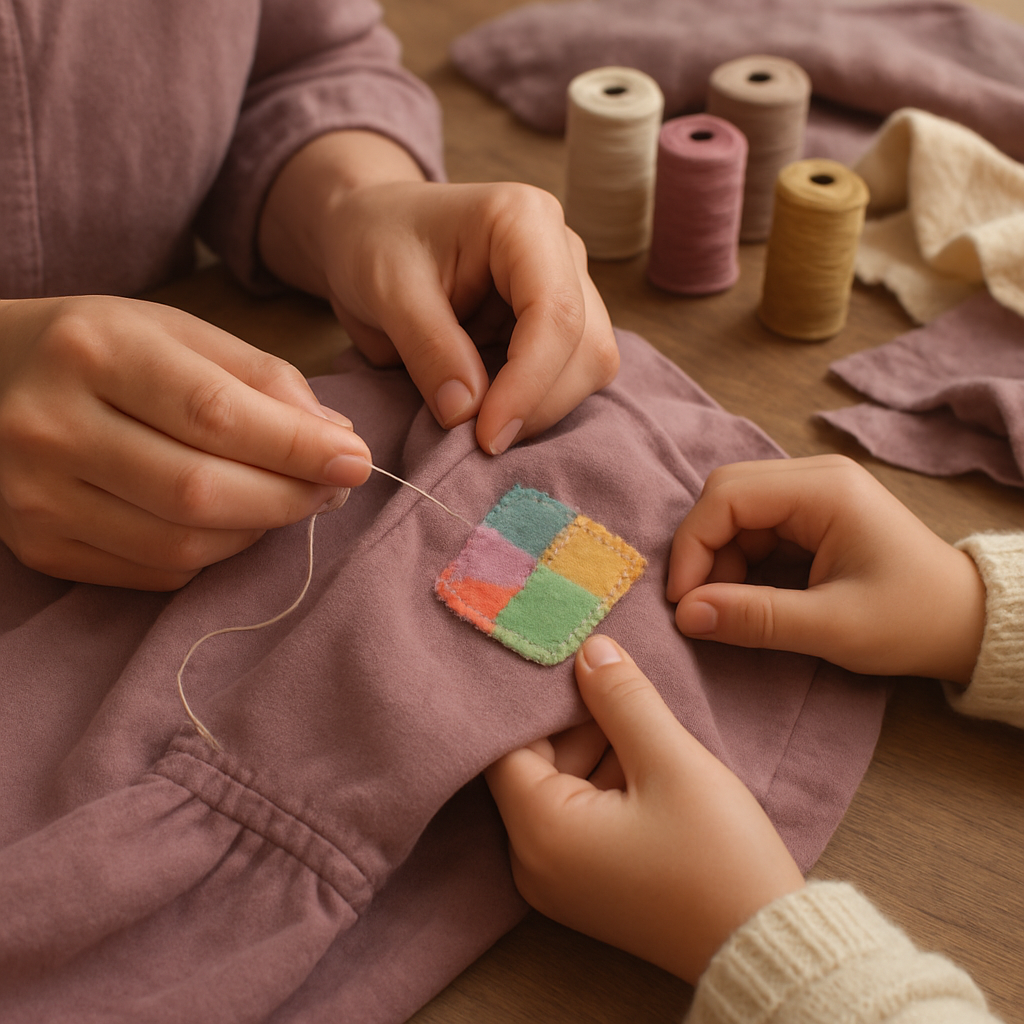 Teaching To Sew A Simple Patch paint by color
