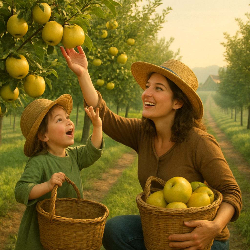 Sunrise Fruit Orchard Picking DIY paint by numbers