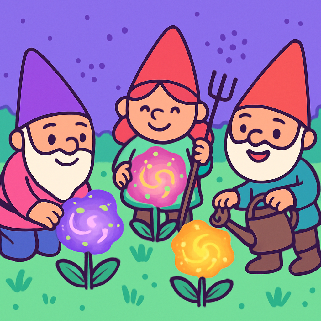 Nebula Garden Gnomes paint by number