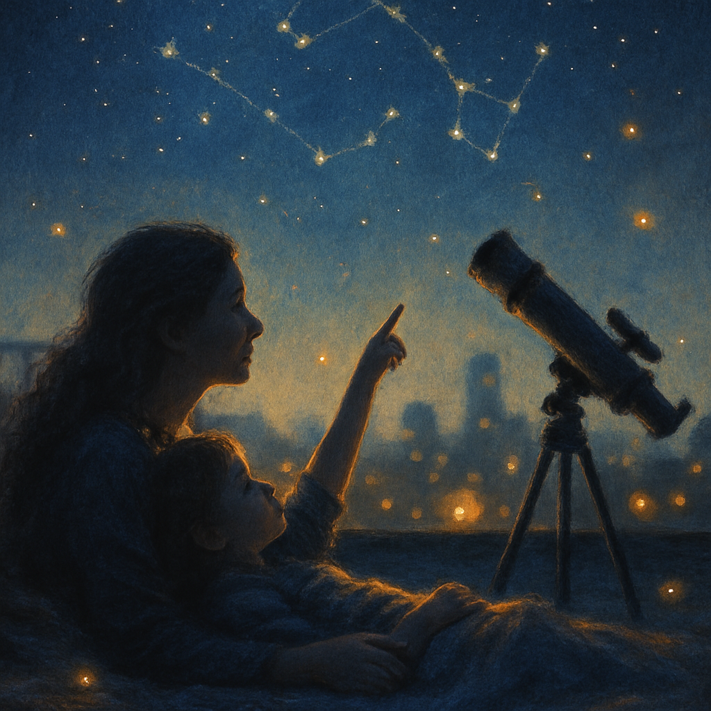 Stargazing Mother And Child Paint by numbers art
