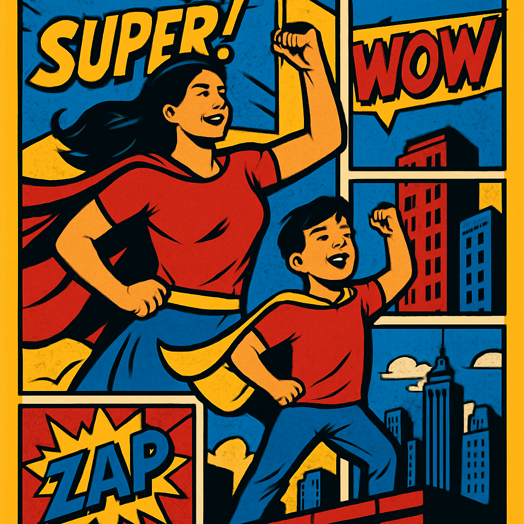 Comic Book Super Mom Paint by numbers art