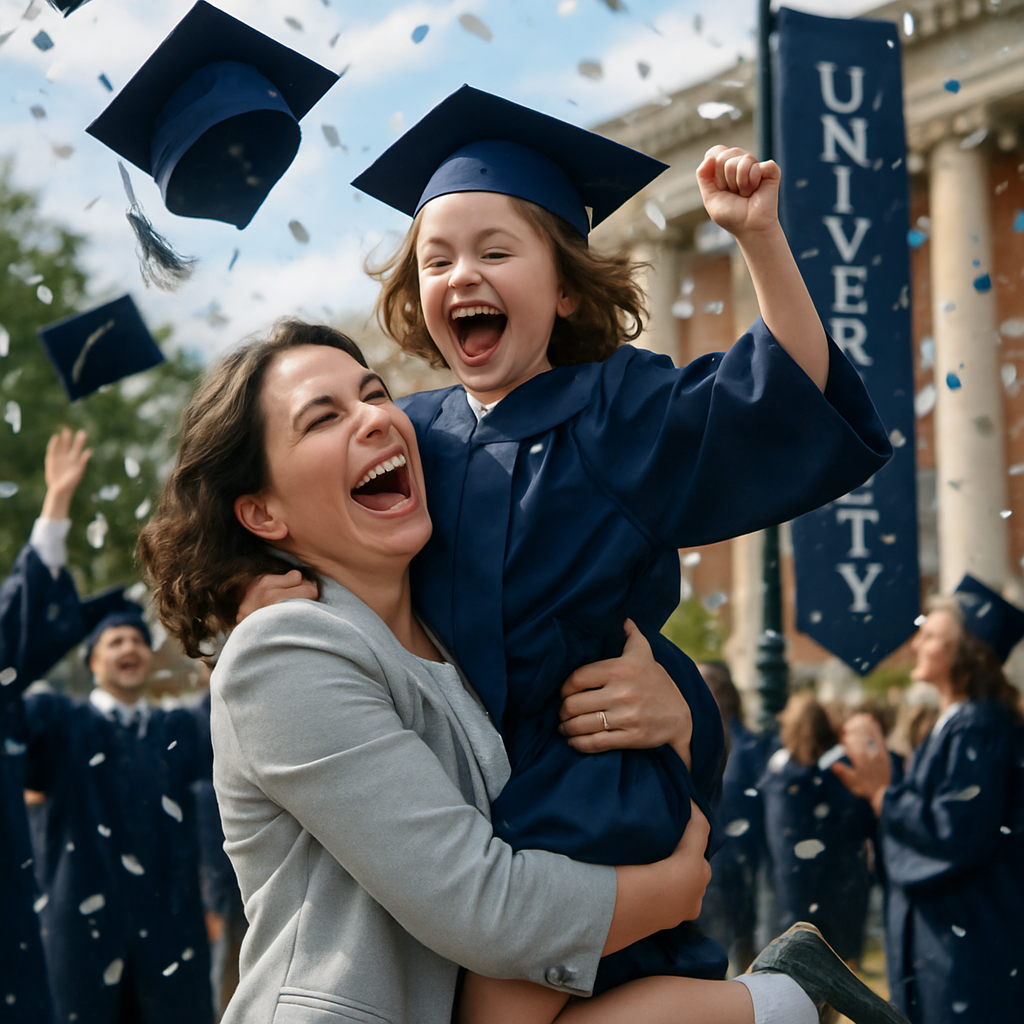 Graduation Cap Toss Support paint by number