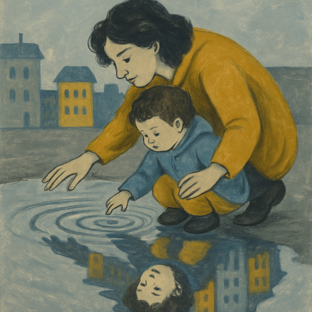Puddle Reflection Portrait painting number kit