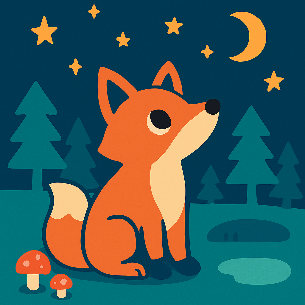 Starlight Forest Fox Painting by numbers kit