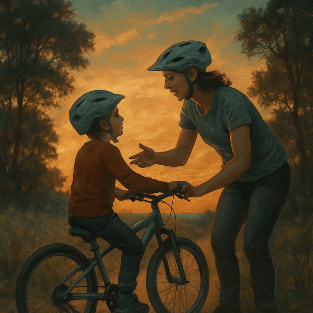 Bike Trail Sunset Teach paint by numbers