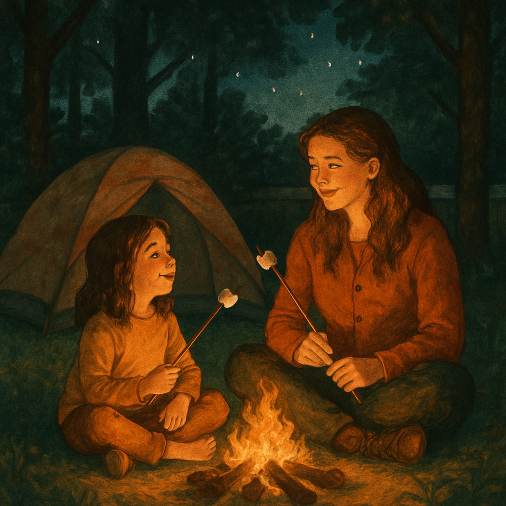 Backyard Camping Story Paint by numbers art