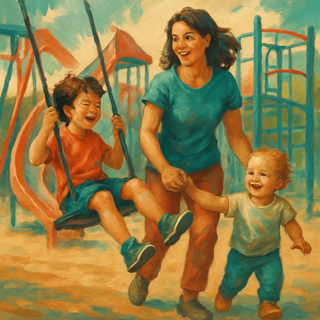 Sibling Trio Playground painting number kit