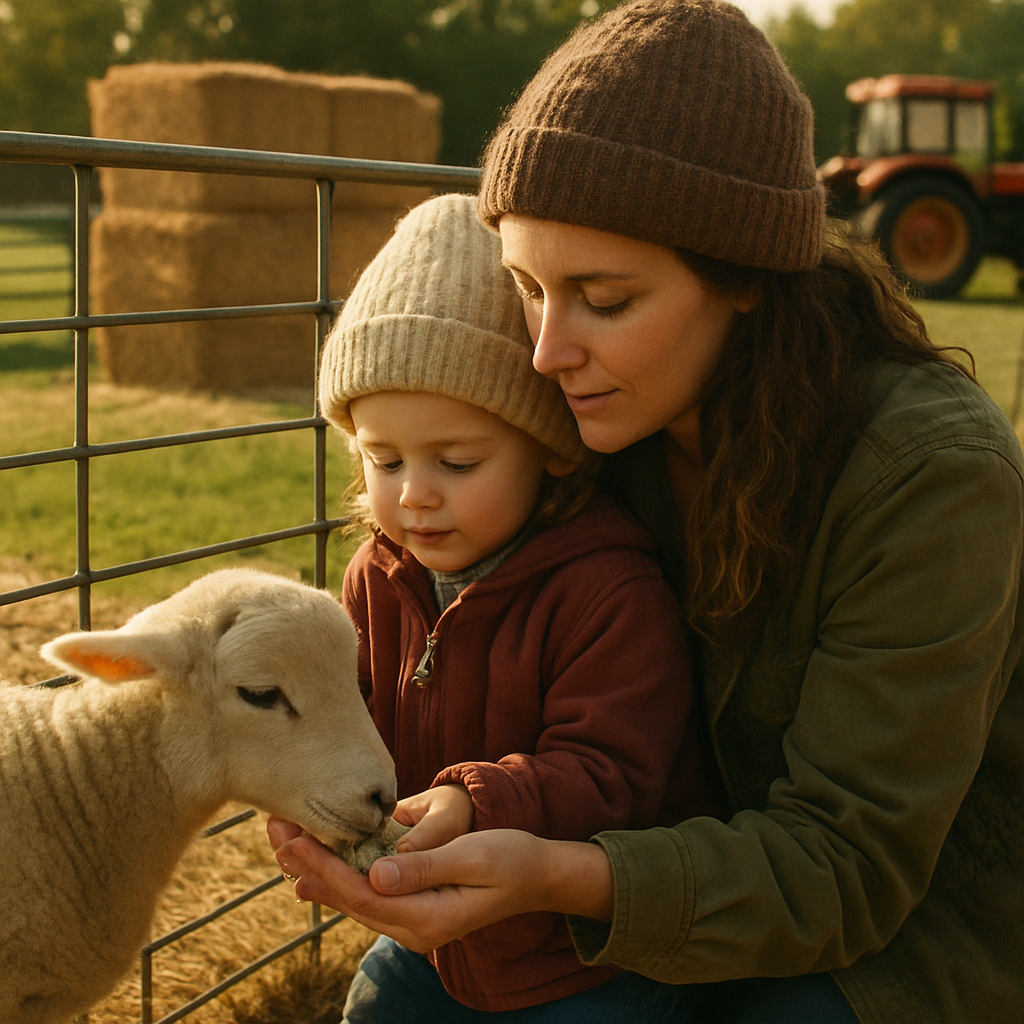 Farm Visit Animal Cuddle Number painting