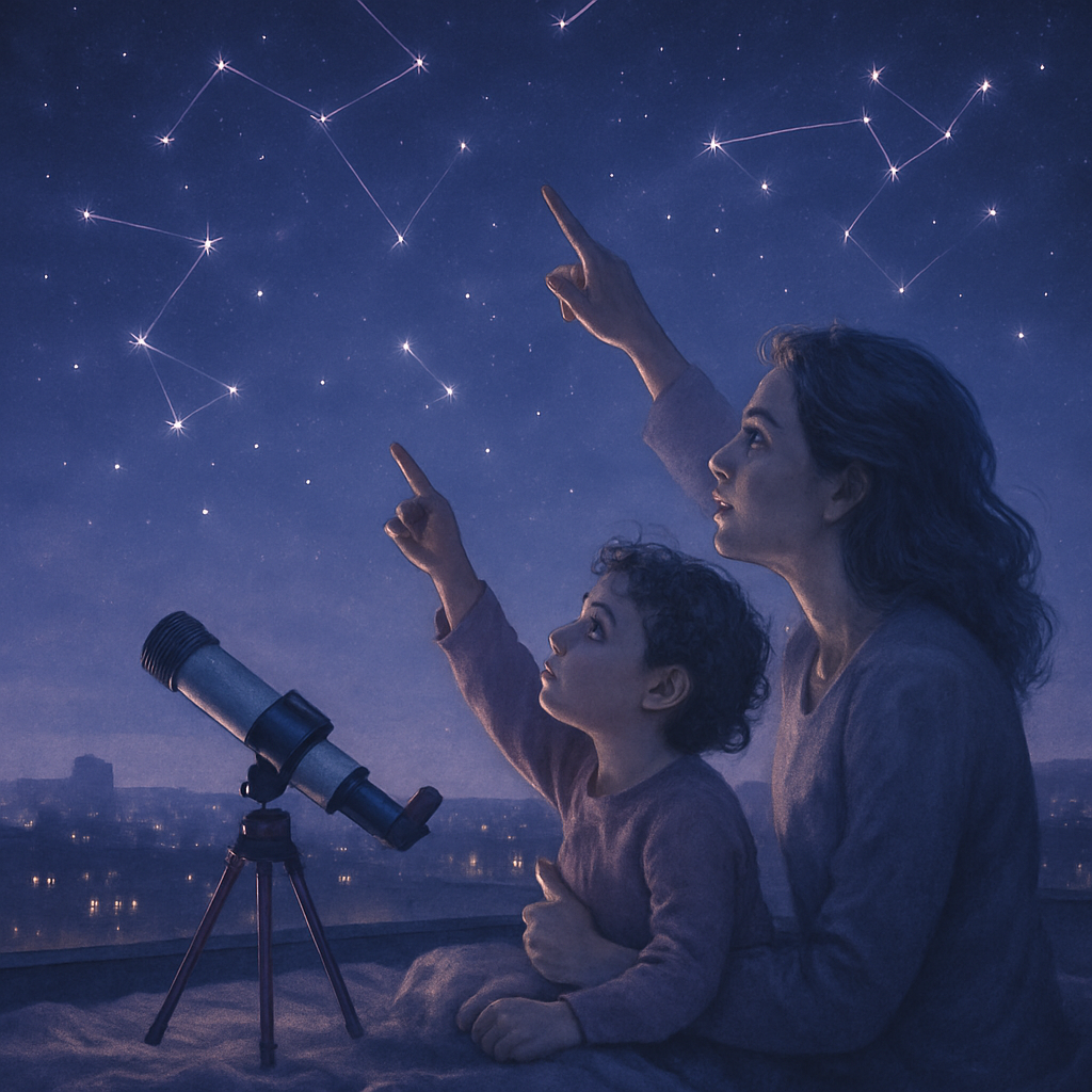 Rooftop Stargazing Embrace Paint by numbers art