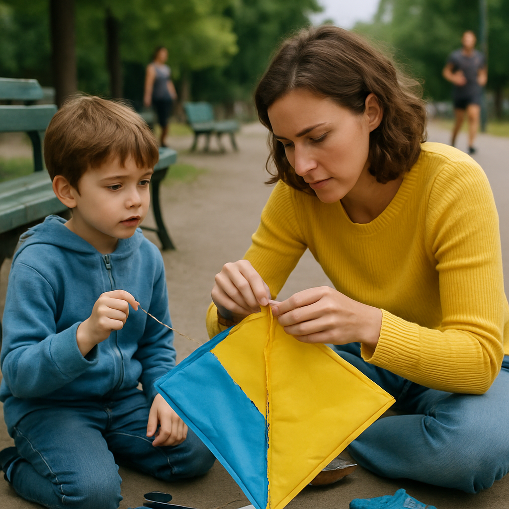 City Park Kite Repair paint by numbers