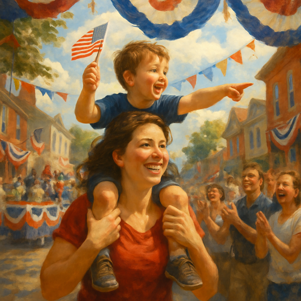 Community Parade Handheld Flag Painting by numbers kit