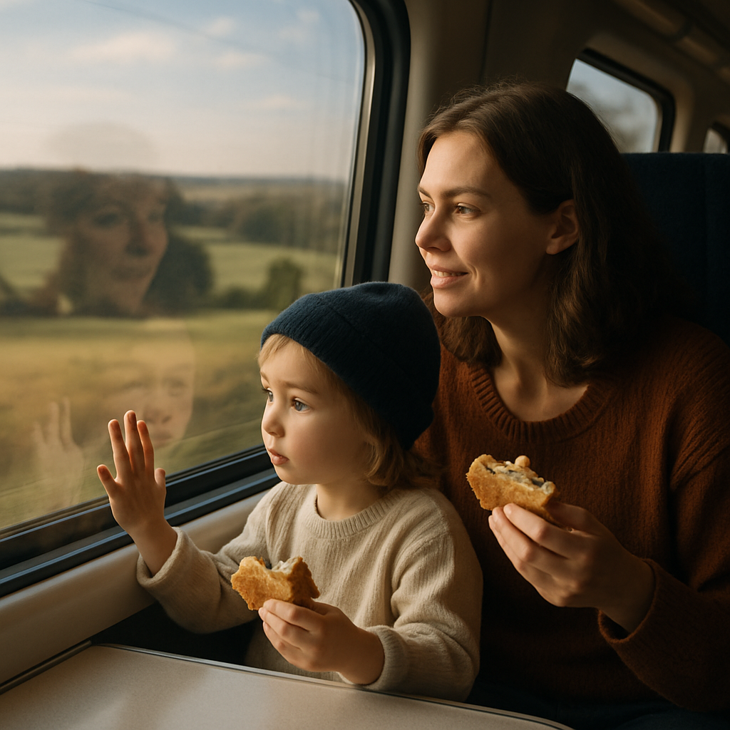 Train Window Shared Snacks Painting by numbers kit