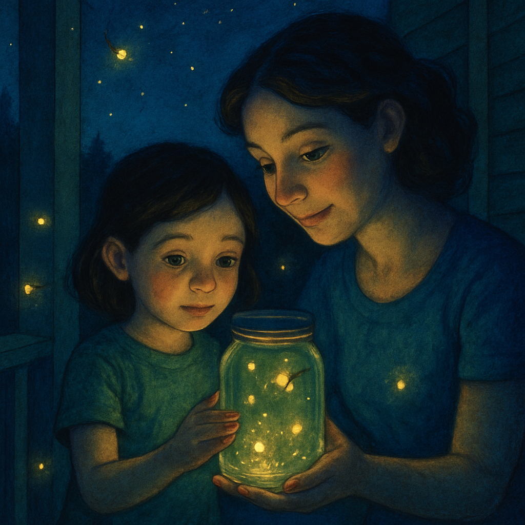 Backyard Firefly Jar Night Numbered painting kits