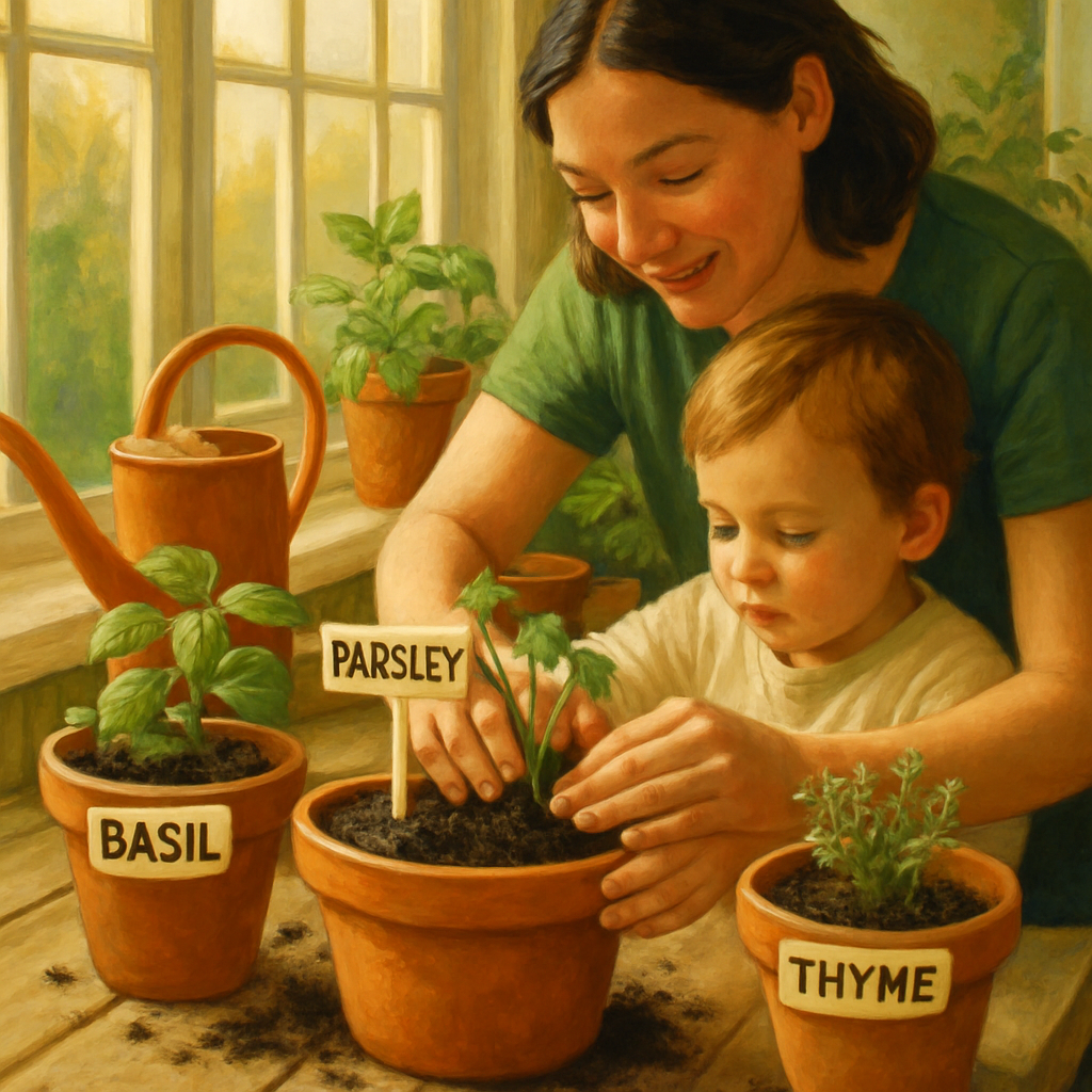 Sunroom Herb Planting paint by number