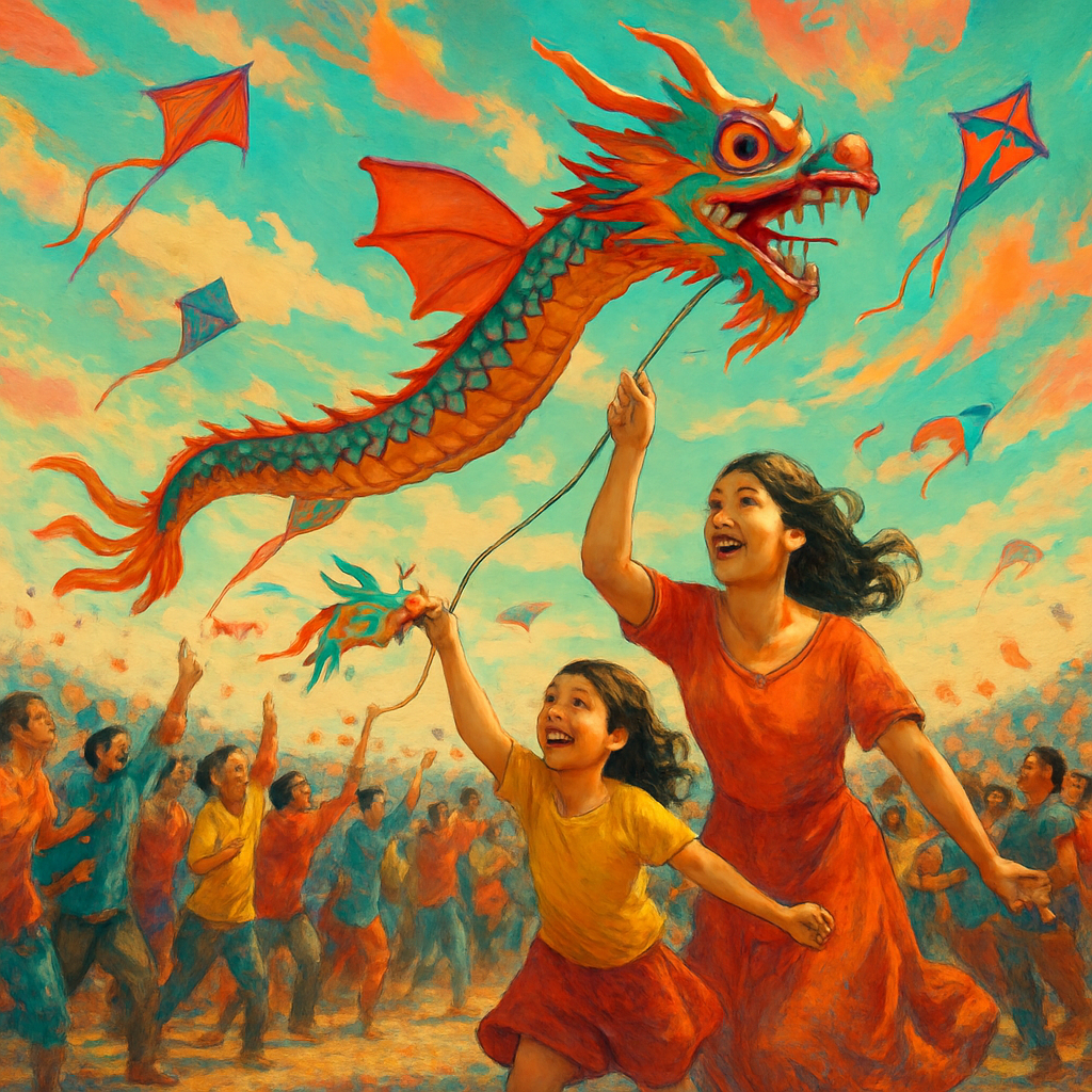 Kite Festival Family Flight paint by numbers