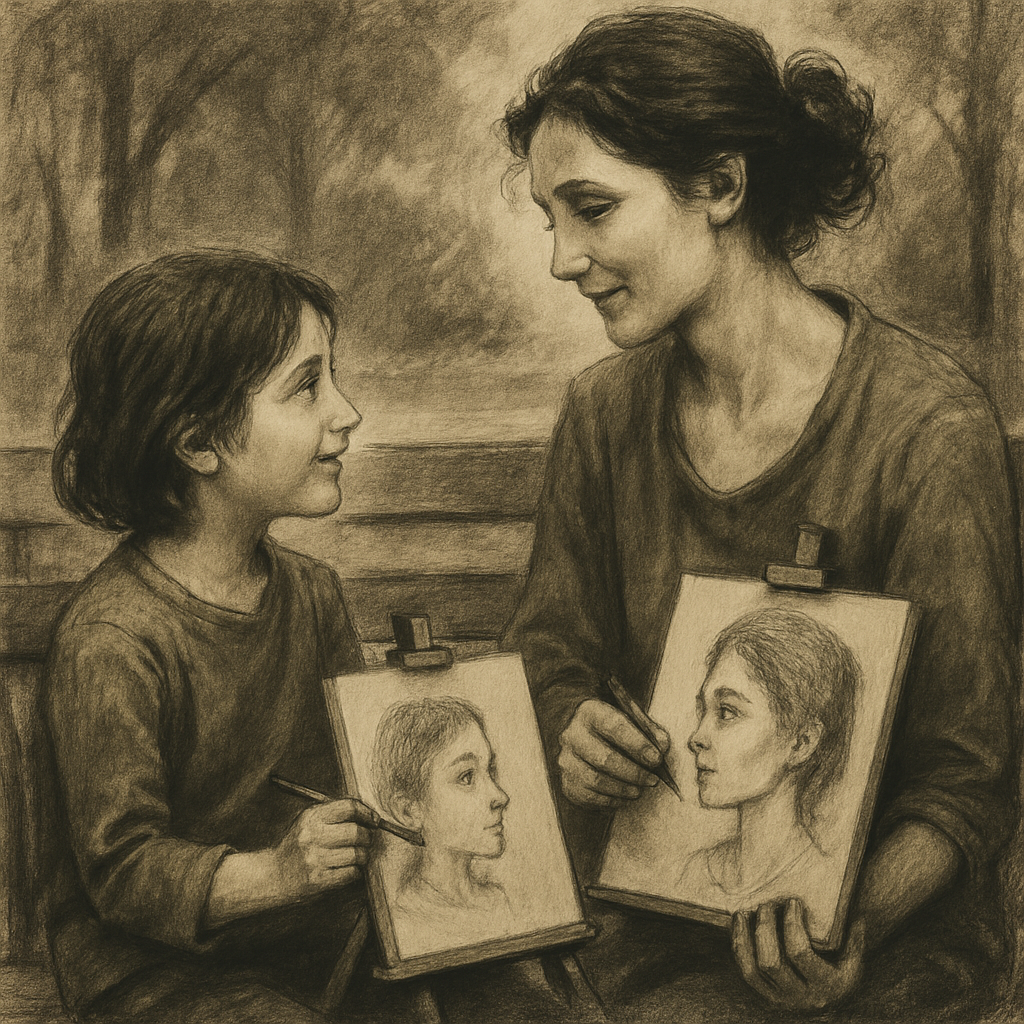 Quiet Bench Sketch Portraits paint by numbers