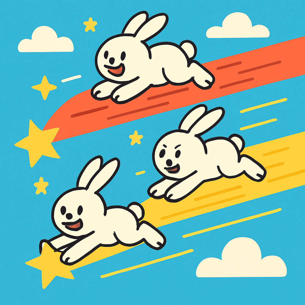 Comet Race Rabbits paint by numbers