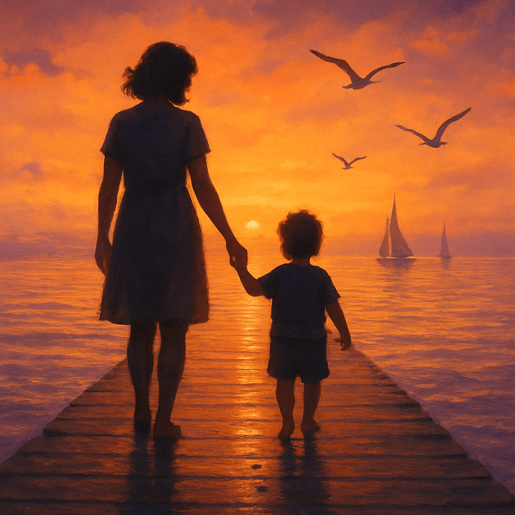 Sunset Stroll On The Pier paint by numbers