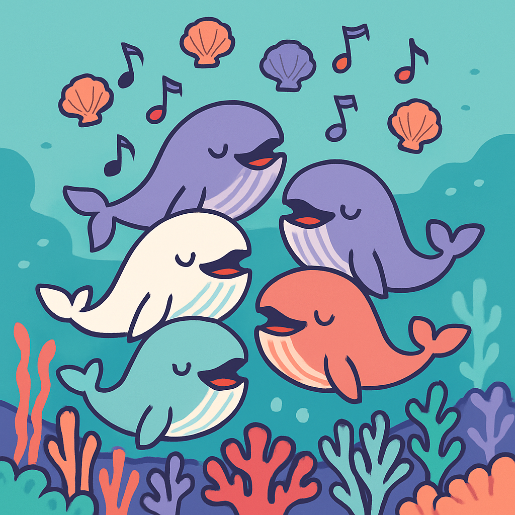 Coral Choir Whales paint by color