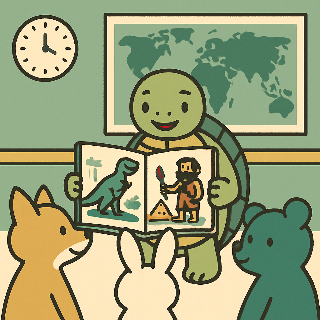 Time-Traveling Turtle School paint by number