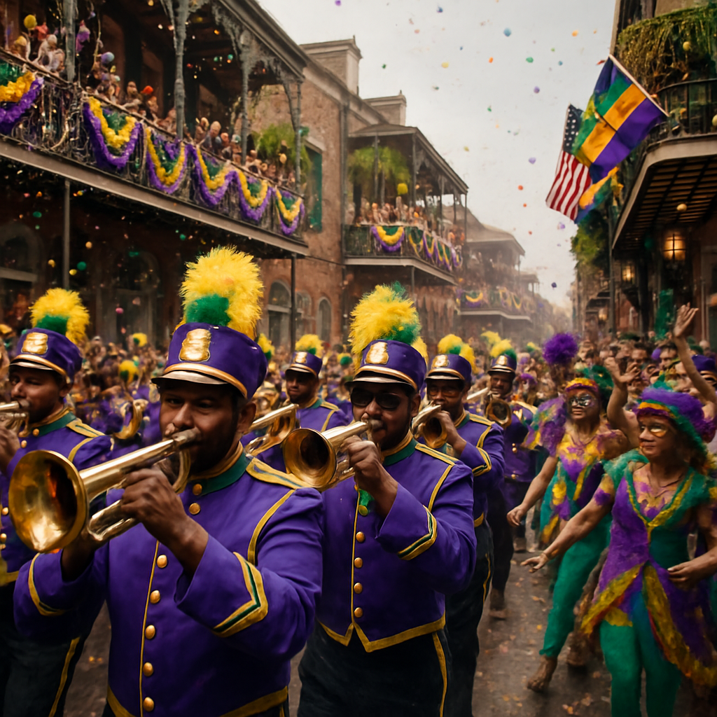 Mardi Gras Street Parade In New Orleans Number painting