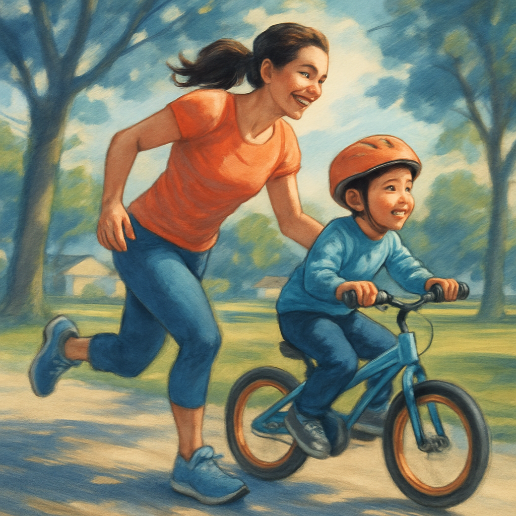Bike Ride With Training Wheels Paint by numbers kits