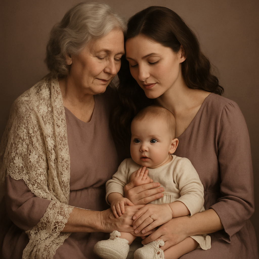 Grandma And Mother Generations Portrait Paint by numbers art