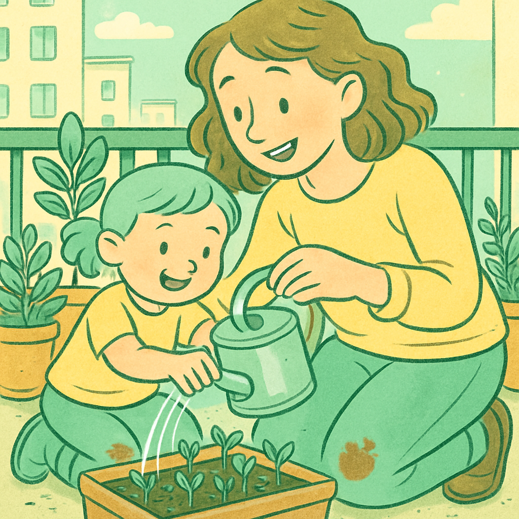 Backyard Watering Can Lesson painting number kit