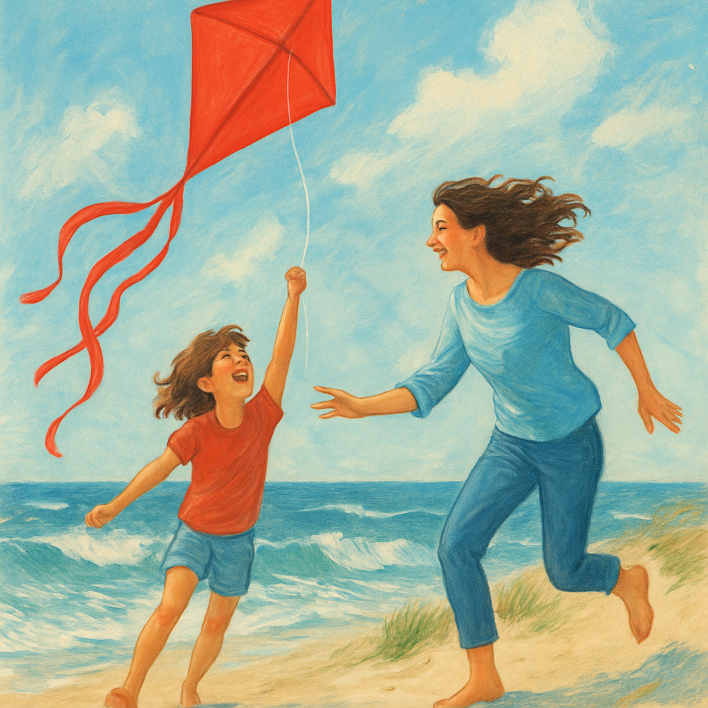 Seaside Kite Lesson Number painting