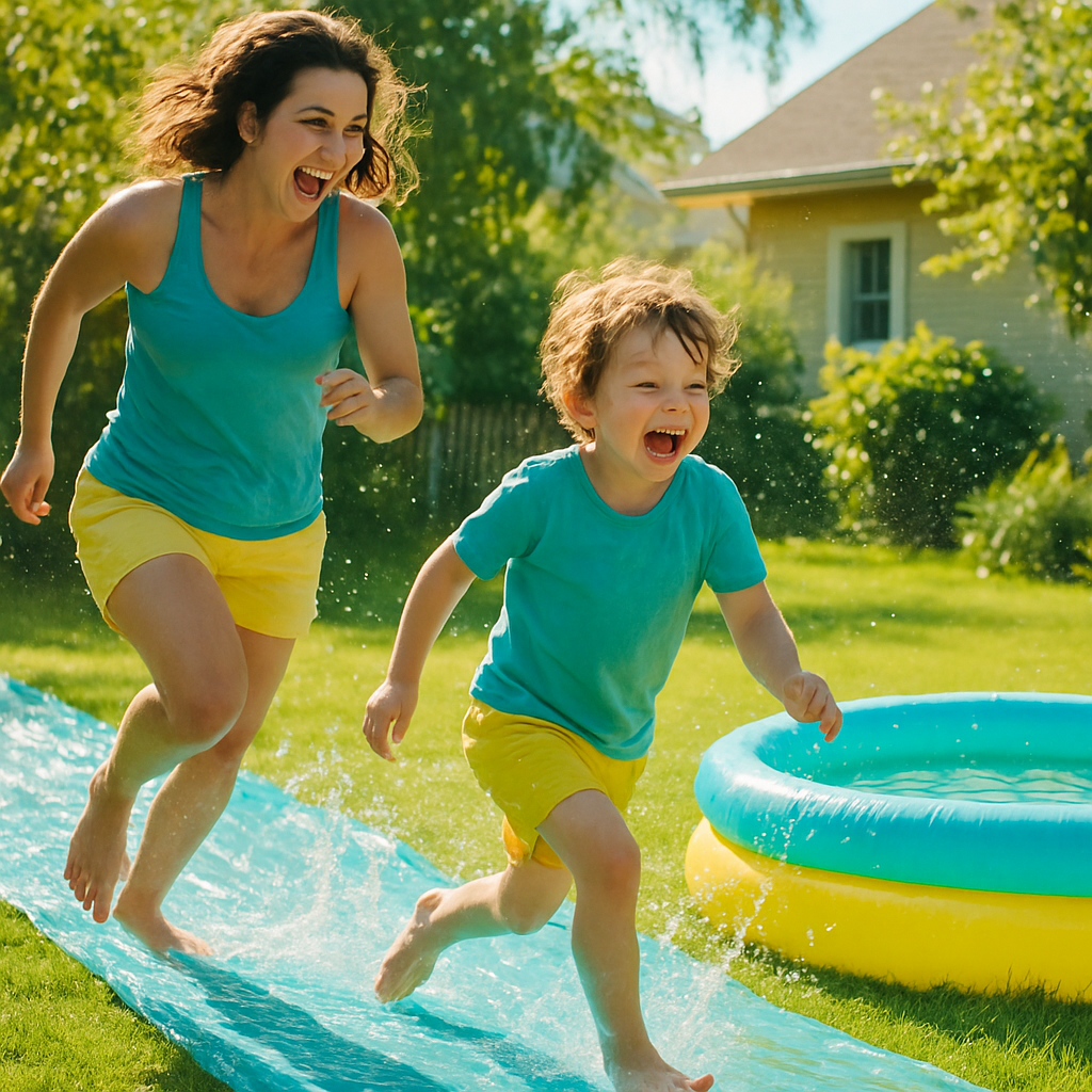 Backyard Slip And Slide Summer paint by color