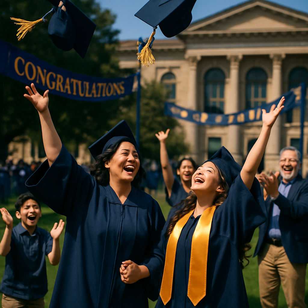 Graduation Cap Toss Shared Pride DIY paint by numbers