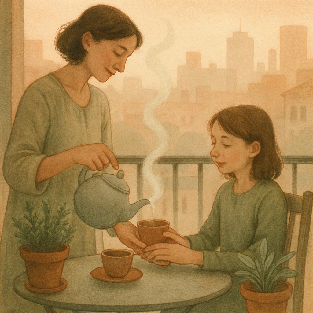 Morning Tea On The Balcony paint by number