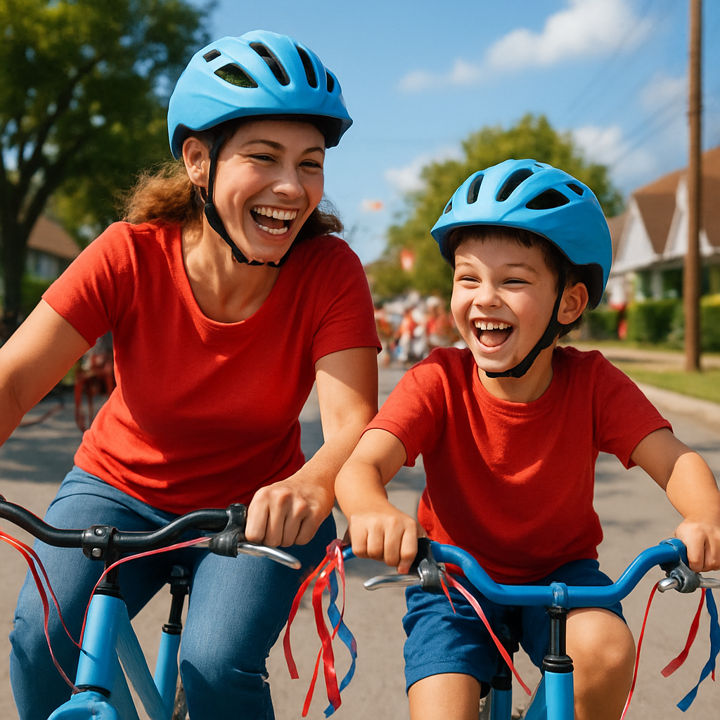 Bike Parade With Matching Helmets Number painting