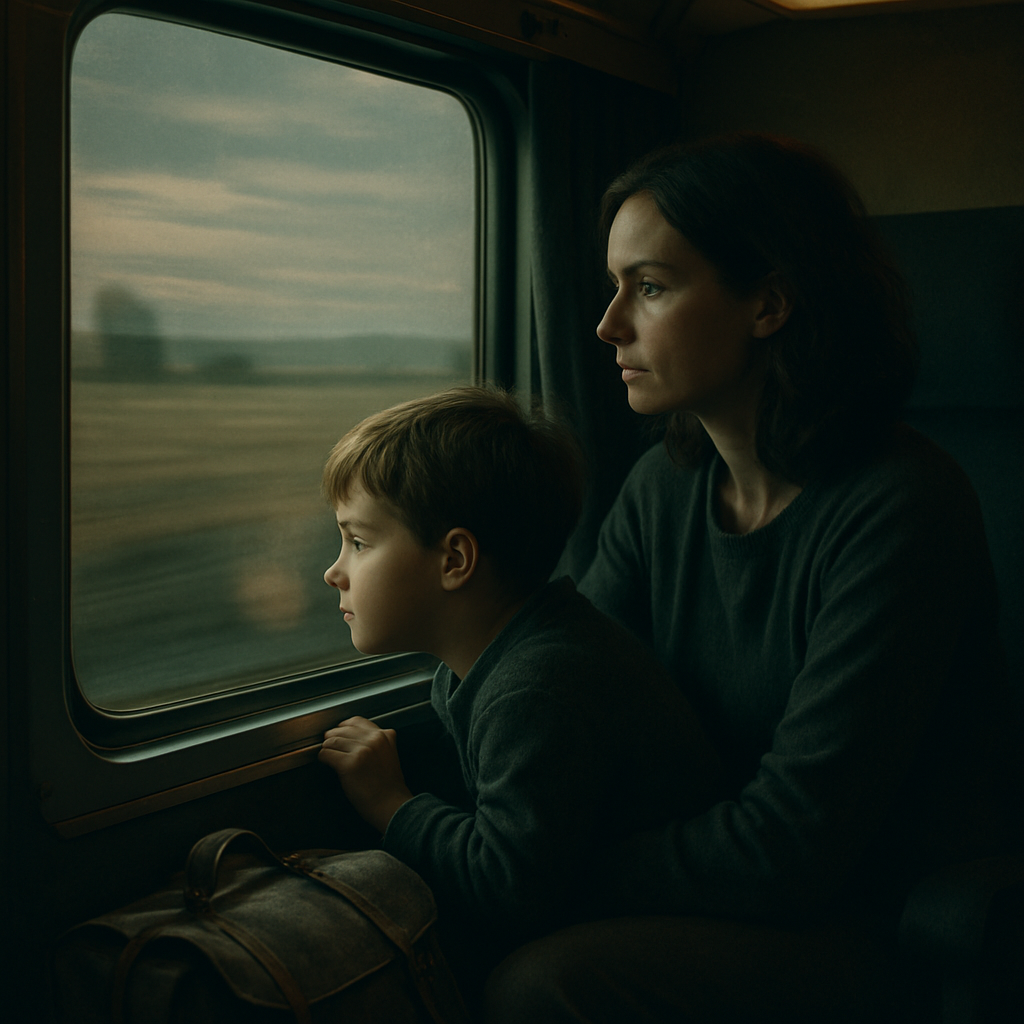 Train Window Journey Together painting number kit