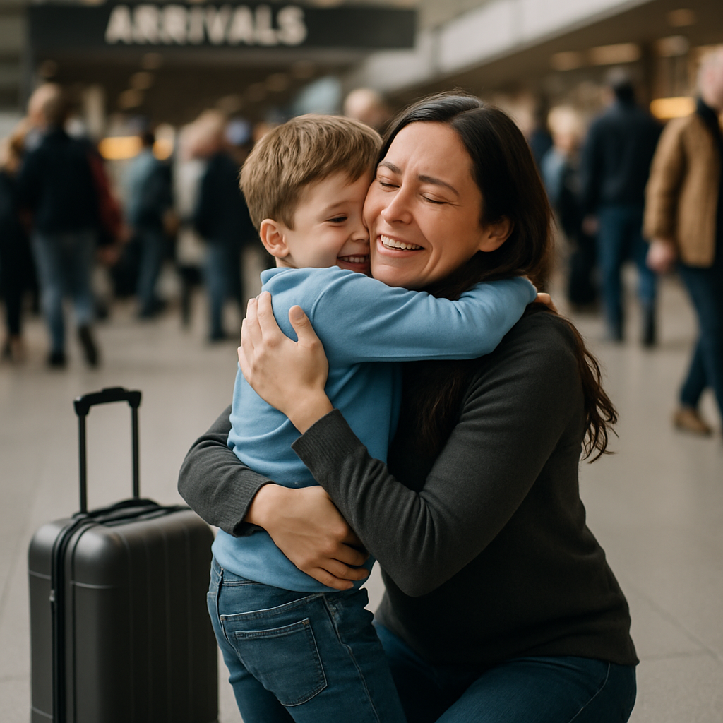 Airport Arrival Tearful Embrace Numbered painting kits